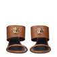 Versace Brown Leather Stiletto Heel Sandals