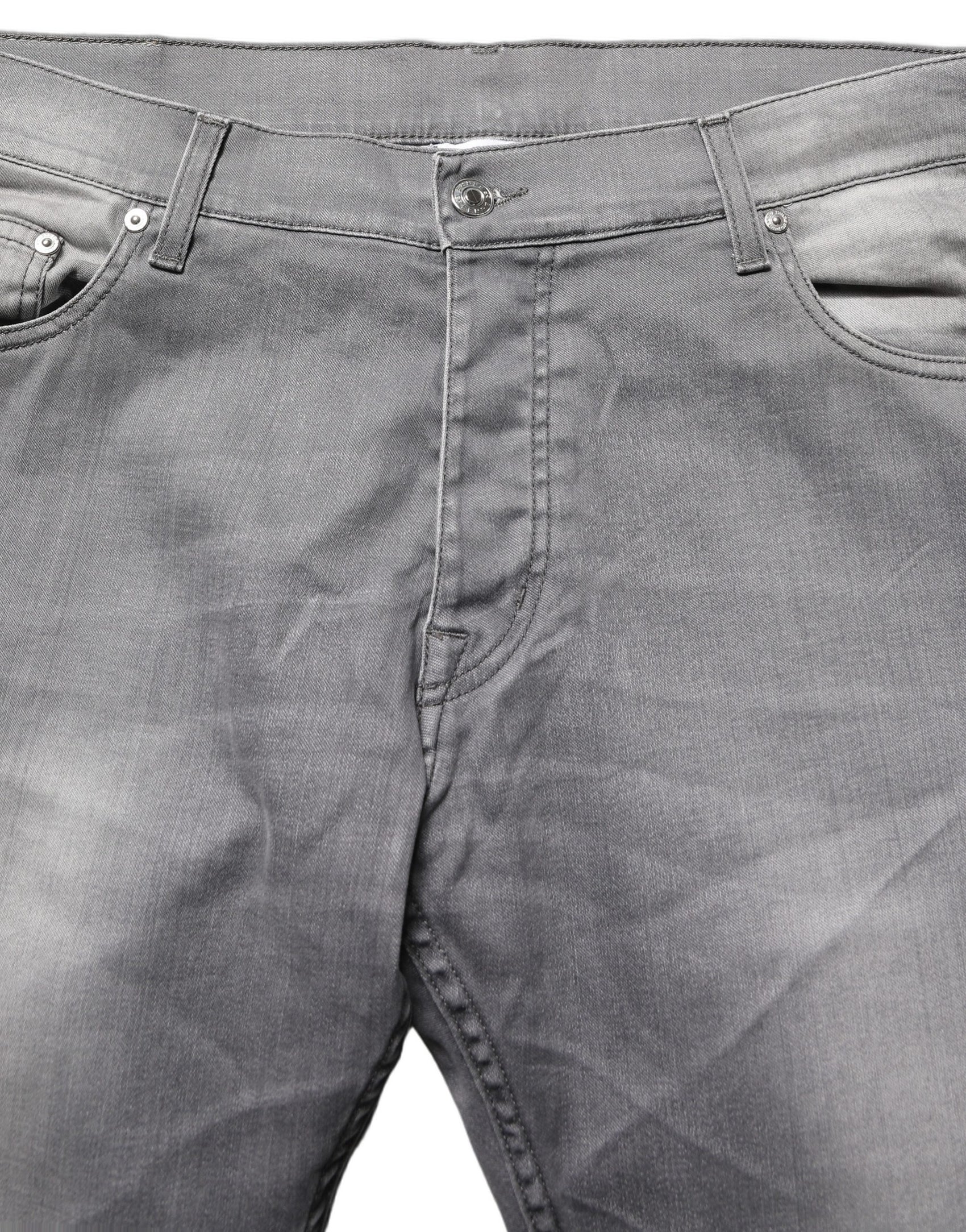 GF Ferre Gray Washed Mid Waist Straight Men Denim Trouser Jeans
