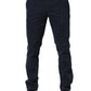 Domenico Tagliente Navy Blue Skinny Chino Mid Waist Men Pants