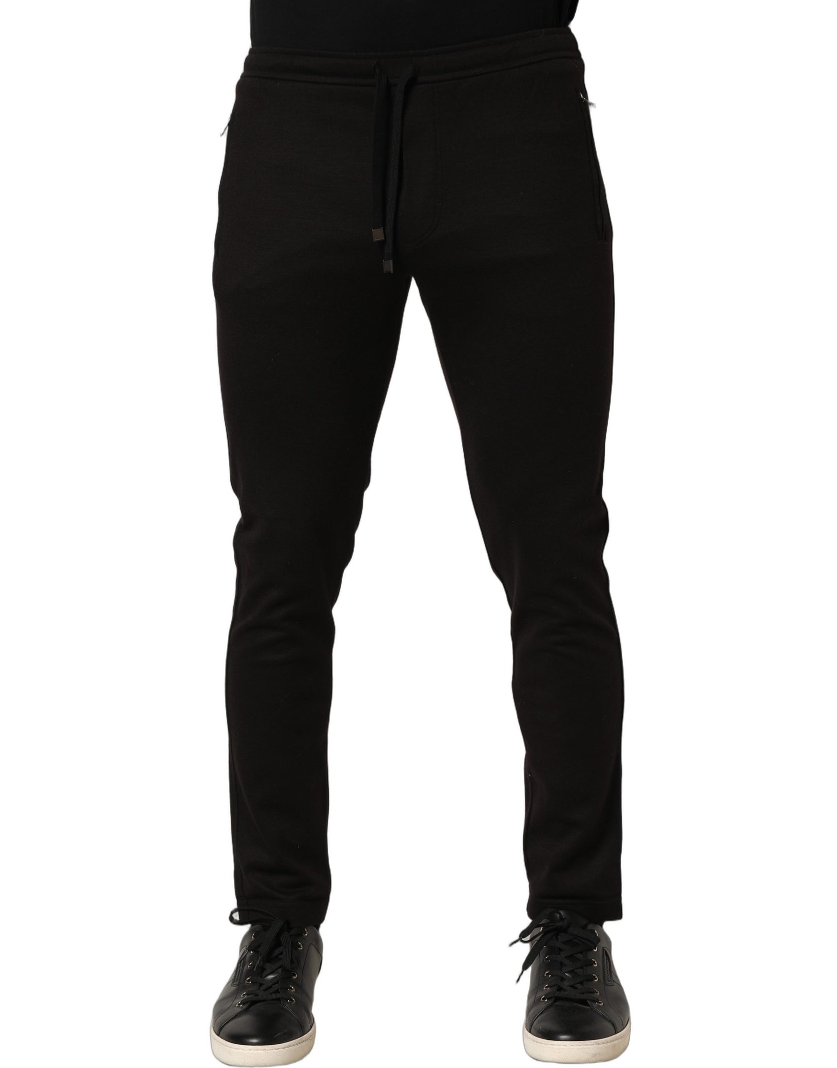 Dolce & Gabbana Black Wool Jogger Men Sweatpants Trouser Pants