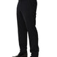 Dolce & Gabbana Black Wool Tapered Leg Dress Trouser Pants