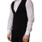 Dolce & Gabbana Black Wool Single Breasted Waistcoat Vest