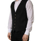 Dolce & Gabbana Black Single Breasted Men Waistcoat Vest