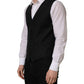 Dolce & Gabbana Black Wool Single Breasted Waistcoat Vest
