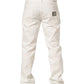 Dolce & Gabbana White Cotton Distressed Straight Denim Jeans