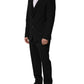 Dolce & Gabbana Black Wool Slim Fit Formal 3 Piece Men Suit