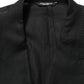 Dolce & Gabbana Black Linen Slim Fit Formal 2 Piece Suit