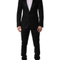 Dolce & Gabbana Black Wool Slim Fit Formal 2 Piece Men Suit