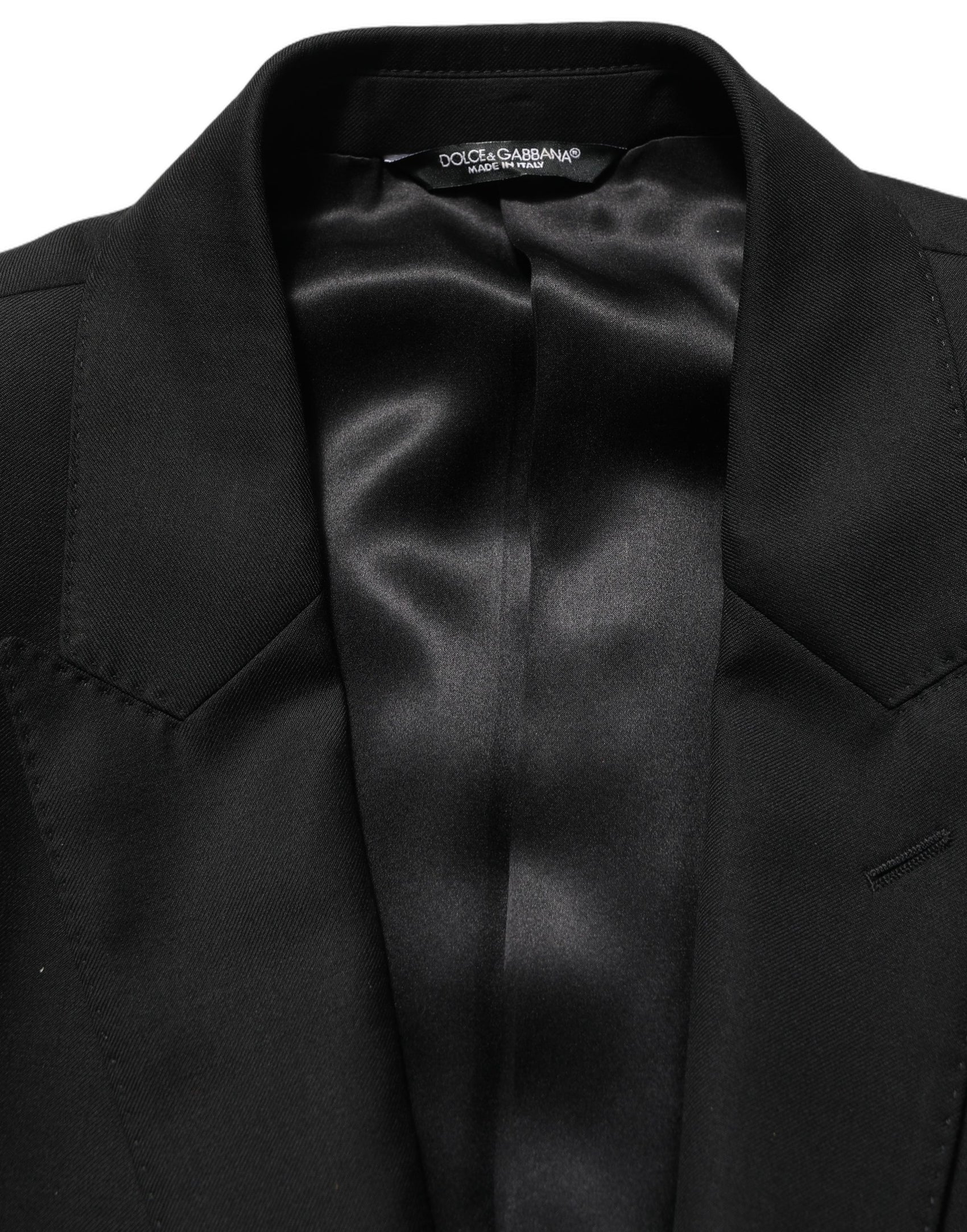Dolce & Gabbana Black Wool Slim Fit Formal 2 Piece Men Suit