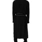 Dolce & Gabbana Black 100% Silk Robe Men Wrap Coat Jacket