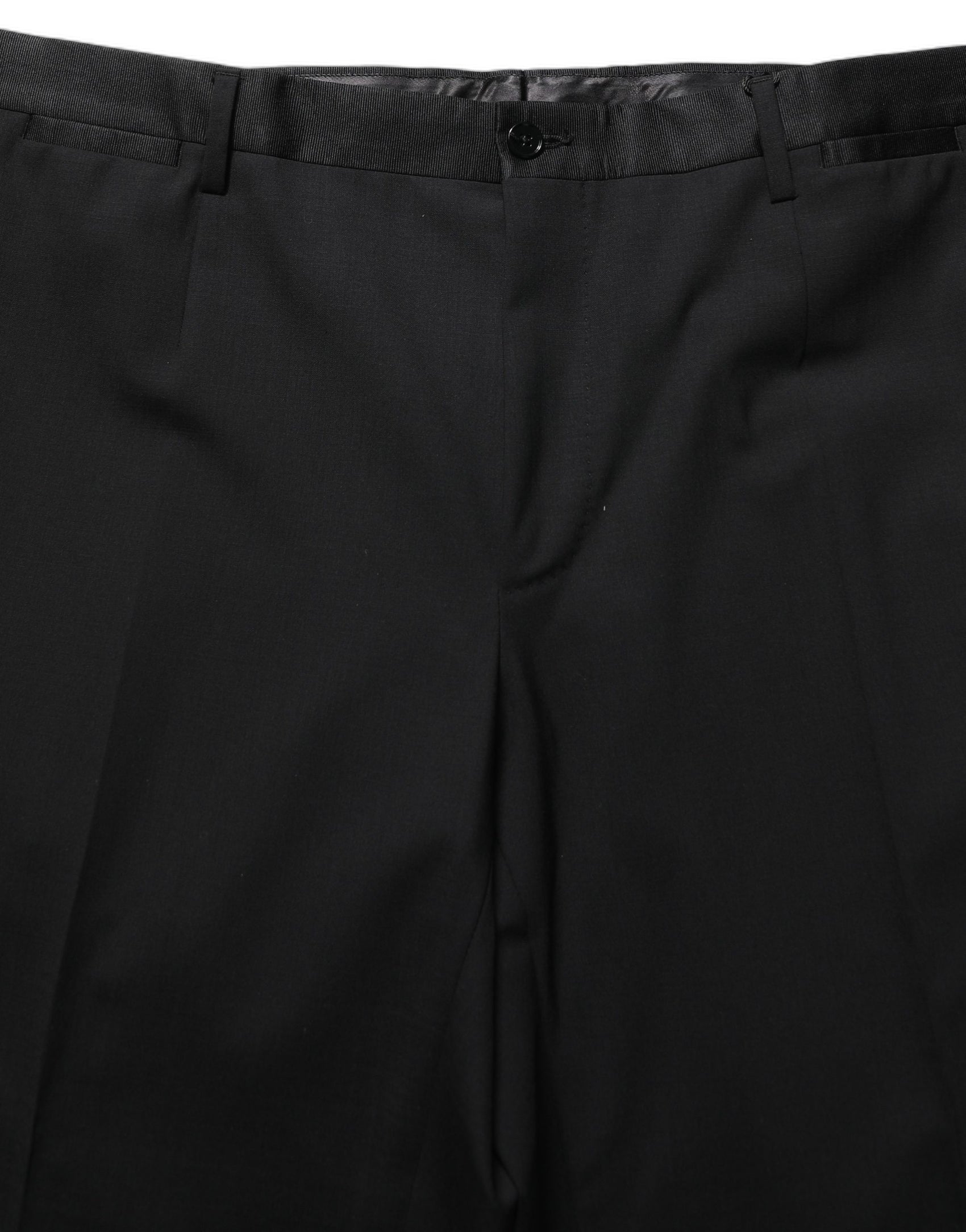 Dolce & Gabbana Black Wool Tapered Leg Dress Trouser Pants