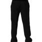Dolce & Gabbana Black Wool Tapered Leg Dress Trouser Pants