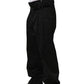 Dolce & Gabbana Black Cotton Straight Leg DressTrouser Pants