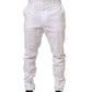 Dolce & Gabbana White Cotton Tapered Leg Dress Trouser Pants