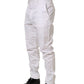 Dolce & Gabbana White Cotton Tapered Leg Dress Trouser Pants