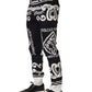 Dolce & Gabbana Black Cotton Poplin MarinaPrint Trouser Pants