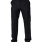 Dolce & Gabbana Black Wool Tapered Leg Dress Trouser Pants