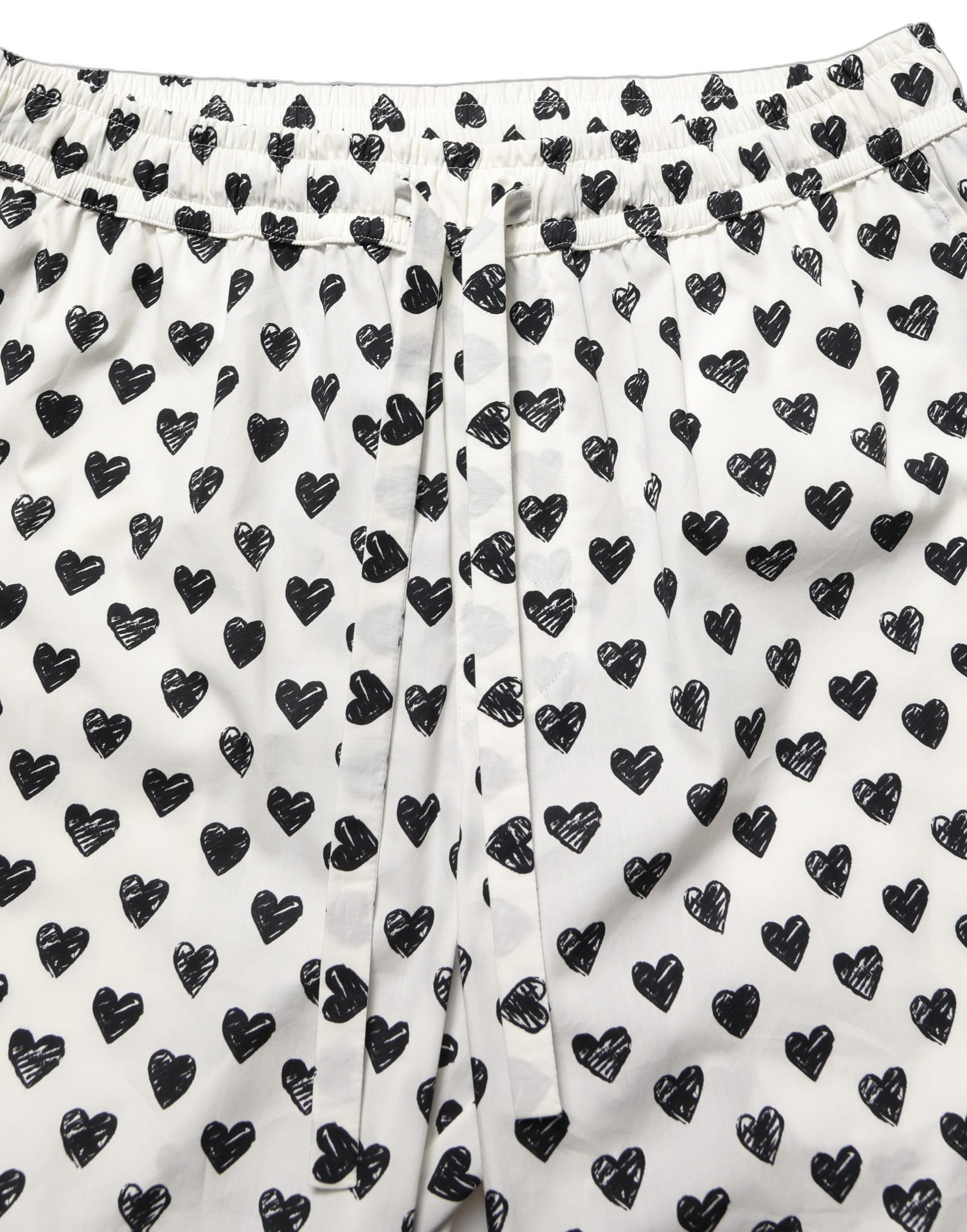 Dolce & Gabbana White Graphic Heart Print Men Trousers Pants