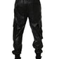 Dolce & Gabbana Black Mid Waist Cargo Jogger Sweatpants Pants