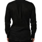 Dolce & Gabbana Black MARTINI Long Sleeves Linen Dess Shirt