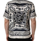 Dolce & Gabbana Black White Logo Bandana Short Sleeves Shirt