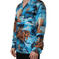 Dolce & Gabbana Blue Silk Twill Hawaiian GraphicPrint Shirt
