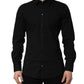 Dolce & Gabbana Black Cotton Stretch GOLD Fit Dress Shirt