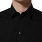 Dolce & Gabbana Black Cotton Stretch GOLD Fit Dress Shirt
