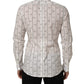 Dolce & Gabbana White Bee Print Cotton GOLD Fit Dress Shirt