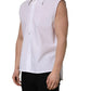 Dolce & Gabbana White Cotton Sleeveless Formal Dress Shirt