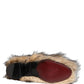 Dolce & Gabbana Brown Faux Fur Mid Calf Men Boots Shoes