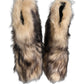 Dolce & Gabbana Brown Faux Fur Mid Calf Men Boots Shoes