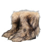 Dolce & Gabbana Brown Faux Fur Mid Calf Men Boots Shoes