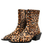 Dolce & Gabbana Brown Leopard Embellished Mid Calf Men Boots Shoes