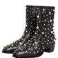 Dolce & Gabbana Black Crystal Embellished Short Boots Shoes