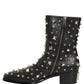 Dolce & Gabbana Black Crystal Embellished Short Boots Shoes