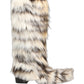 Dolce & Gabbana Multicolor Knee High Faux Fur Boots Shoes