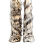 Dolce & Gabbana Multicolor Knee High Faux Fur Boots Shoes