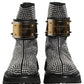 Dolce & Gabbana Black Crystal Embellished Short Boots Shoes
