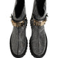 Dolce & Gabbana Black Crystal Embellished Short Boots Shoes