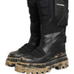 Dolce & Gabbana Black Leather Biker Mid Calf Men Boots Shoes