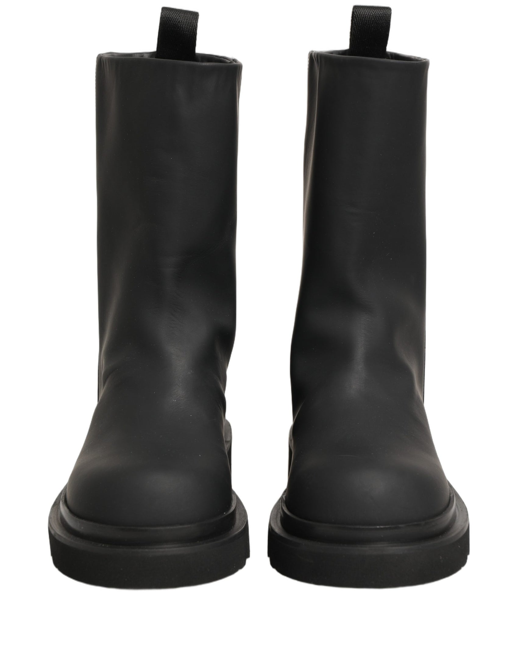 Dolce & Gabbana Black Leather Mid Calf Chunky Men Boots Shoes