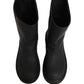 Dolce & Gabbana Black Leather Mid Calf Chunky Men Boots Shoes