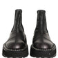 Dolce & Gabbana Black Chelsea Boots Leather Slip On Men Shoes