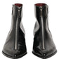 Dolce & Gabbana Black Leather Zipper Mid Calf Men Boots Shoes