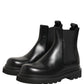 Dolce & Gabbana Black Chelsea Boots Leather Slip On Men Shoes