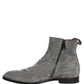 Dolce & Gabbana Gray Suede Leather Chelsea Boots Shoes