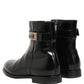 Dolce & Gabbana Black Leather Logo Buckle Mid Calf Boots Shoes