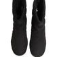 Dolce & Gabbana Black Quilted Effect Mid Calf Boots Shoes