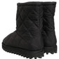 Dolce & Gabbana Black Quilted Effect Mid Calf Boots Shoes